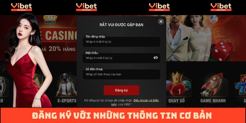 Đăng ký Vibet trong 1 phút